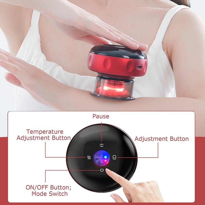 Vacuum Cupping Massager – Electric Heating, Suction & Gua Sha Therapy for Pain & Fatigue Relief - Ruman Traders