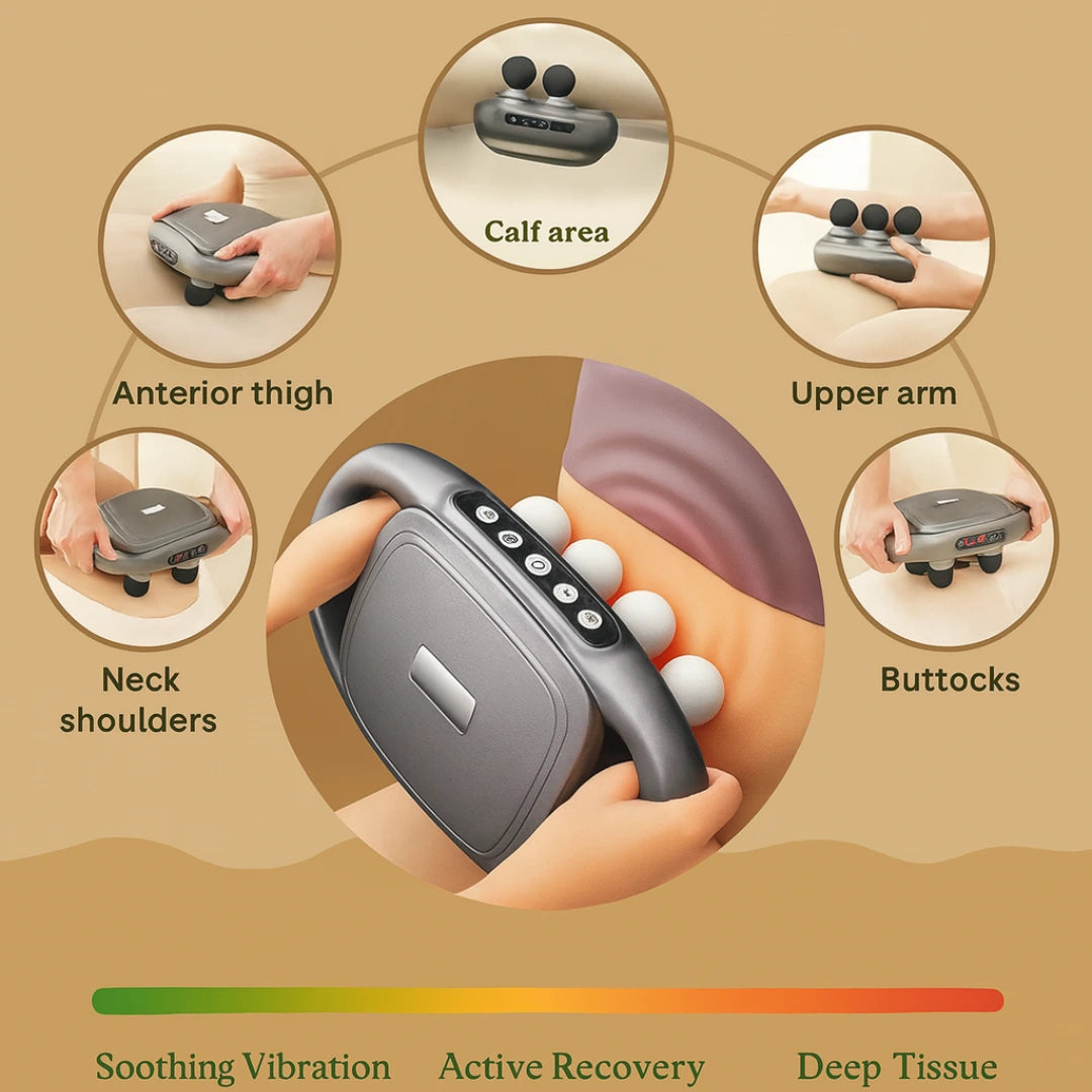 Multi-Head Deep Tissue Massager | Loosen Tight Muscles & Boost Recovery ( USA original quaity)