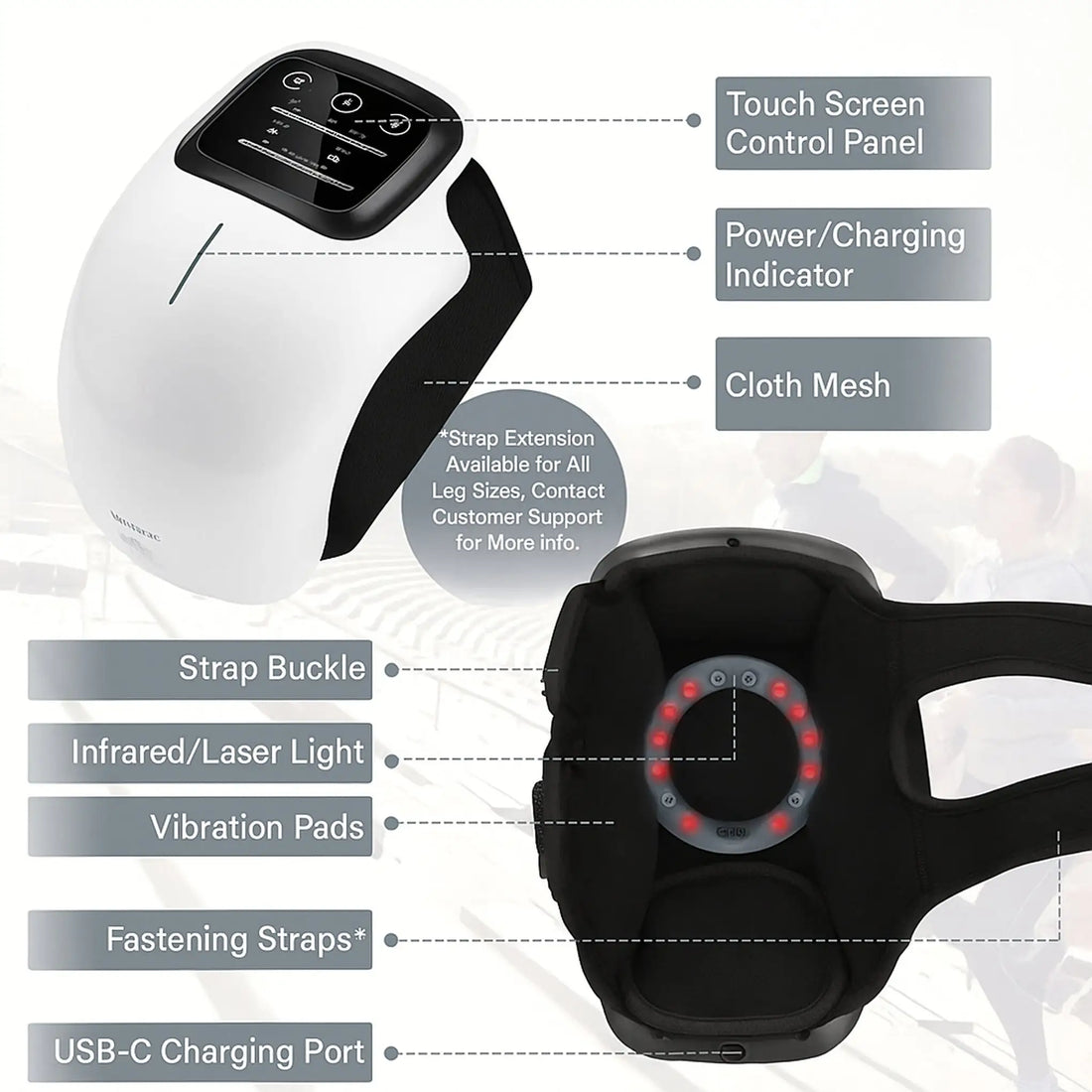 Cordless Smart Knee Massager – Vibration Therapy for Joint Pain Relief ( With 1 Year Warranty)