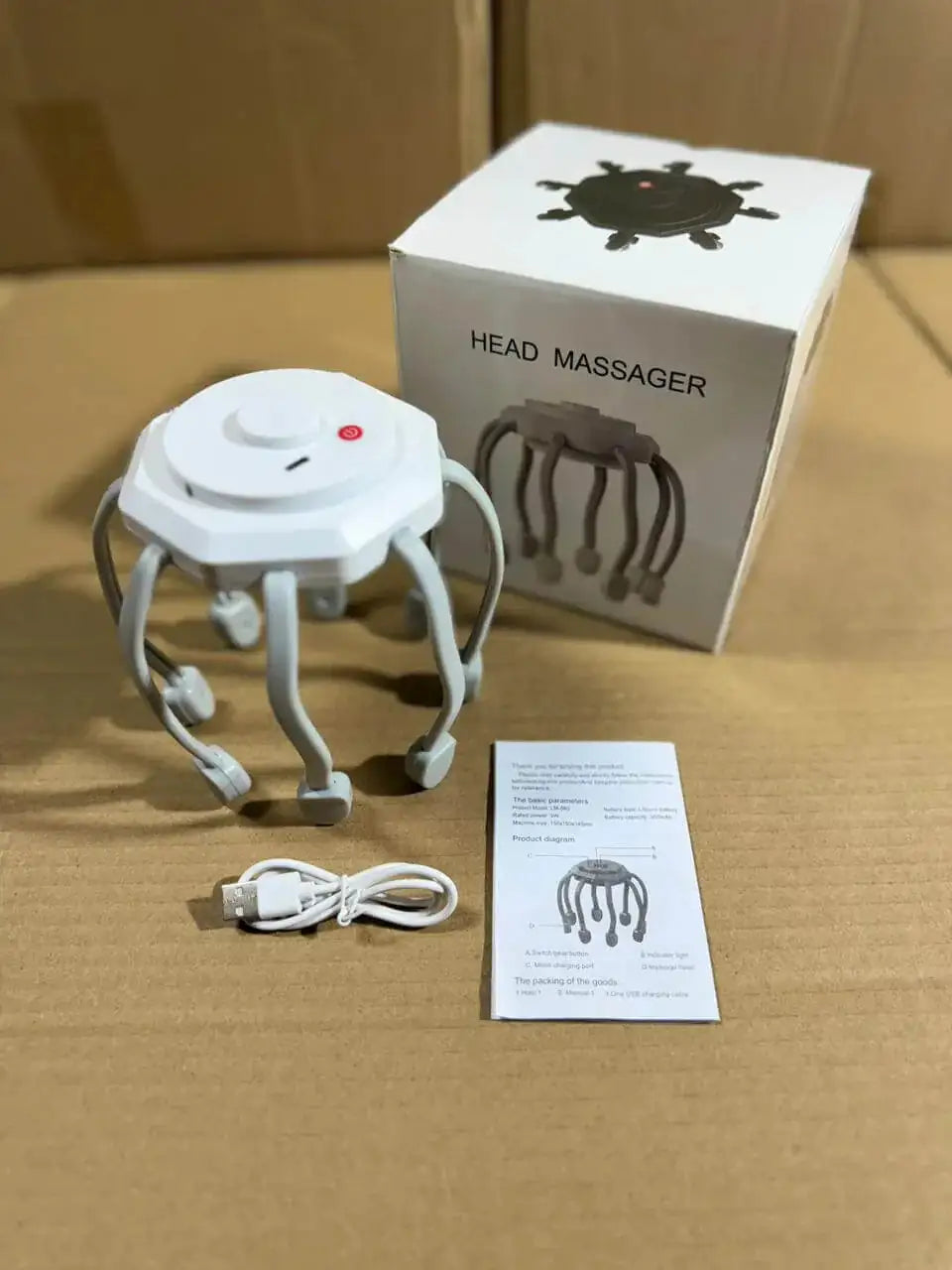 Electric Head Massager – Octopus Scalp Relaxer with 5 Modes & Red Light Therapy