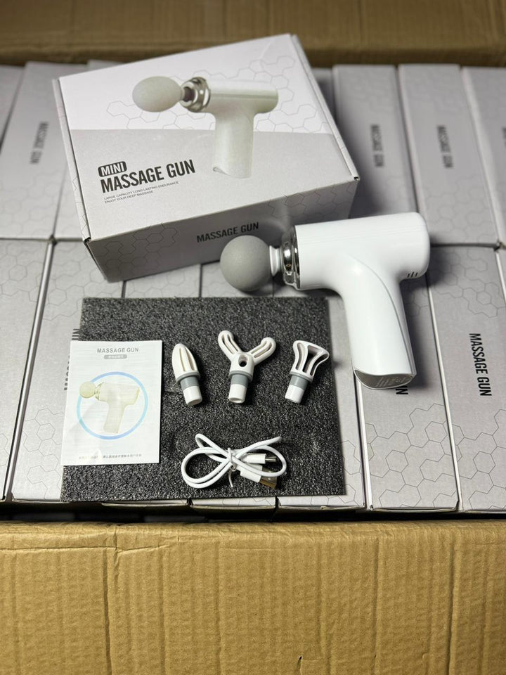 Massage Gun with 4 Interchangeable Heads & LED Light for Full Body Relaxation Electric Massage Gun