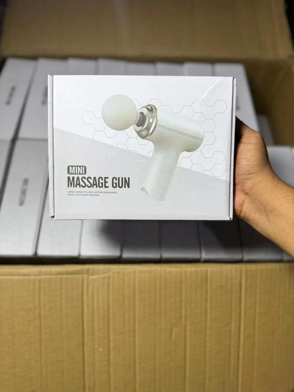 Massage Gun with 4 Interchangeable Heads & LED Light for Full Body Relaxation Electric Massage Gun