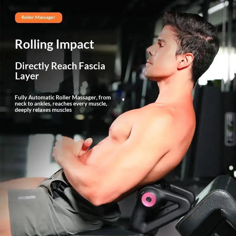 Portable Gym Triangle Muscle Roller Massager – 5-Speed Percussion, Wireless Remote & USB Rechargeable