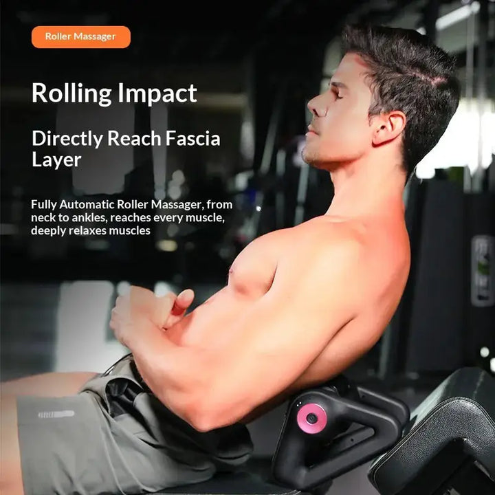 Portable Gym Triangle Muscle Roller Massager – 5-Speed Percussion, Wireless Remote & USB Rechargeable