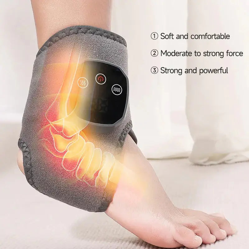 Instant Pain Relief Heated Ankle & Wrist Massager with Vibration Therapy