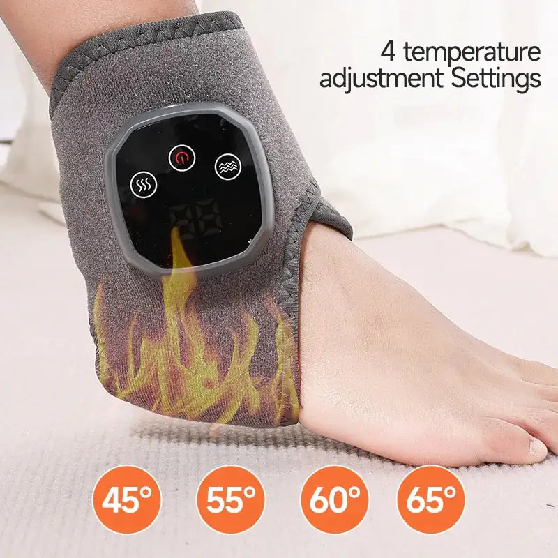 Instant Pain Relief Heated Ankle & Wrist Massager with Vibration Therapy
