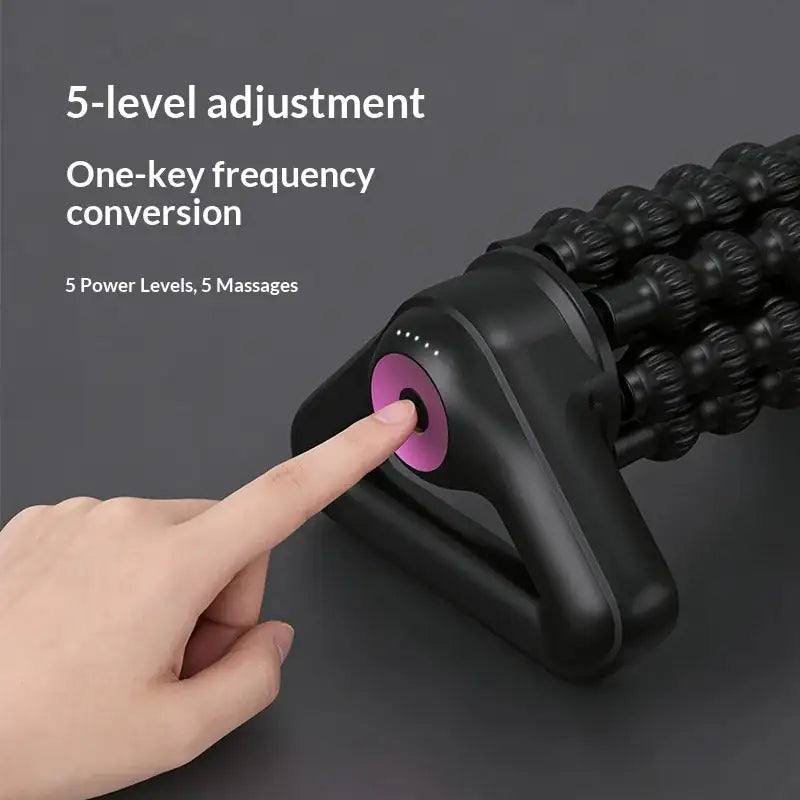 Portable Gym Triangle Muscle Roller Massager – 5-Speed Percussion, Wireless Remote & USB Rechargeable