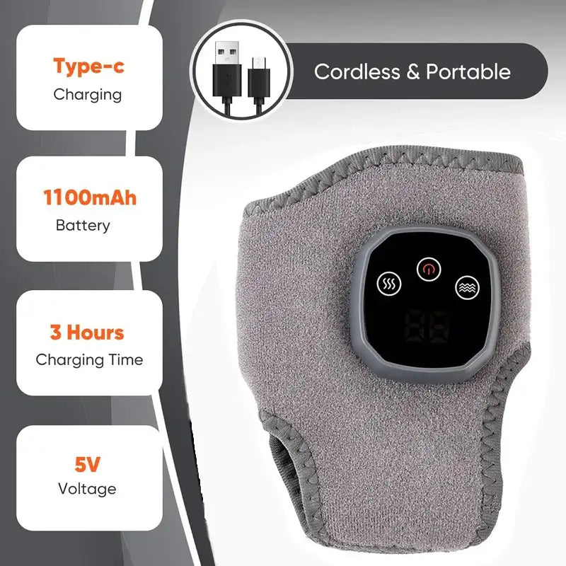 Instant Pain Relief Heated Ankle & Wrist Massager with Vibration Therapy