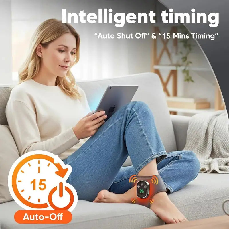 Instant Pain Relief Heated Ankle & Wrist Massager with Vibration Therapy