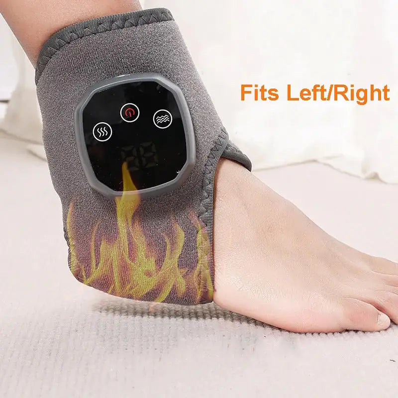 Instant Pain Relief Heated Ankle & Wrist Massager with Vibration Therapy