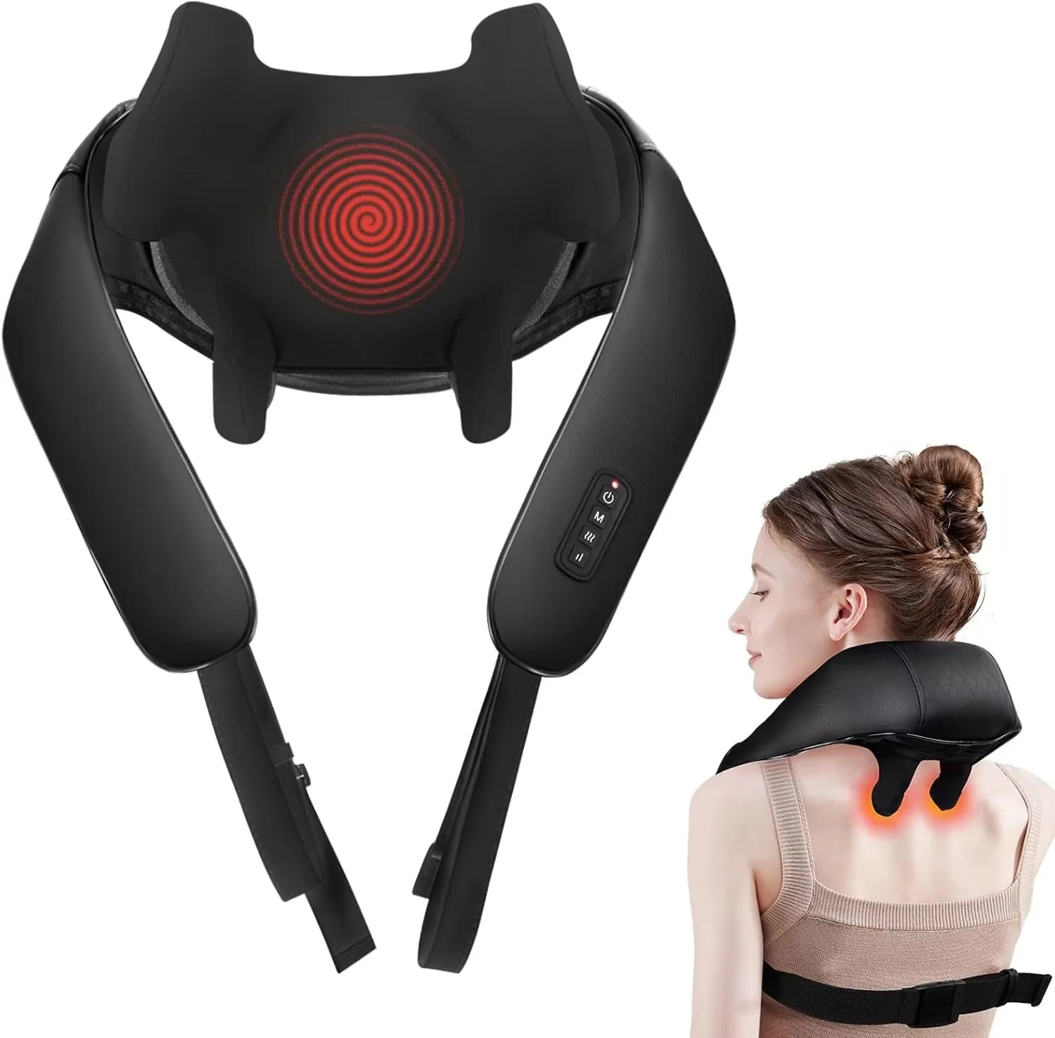 Wireless 4D Shiatsu Neck & Back Massager with Heat Therapy With 6month warranty