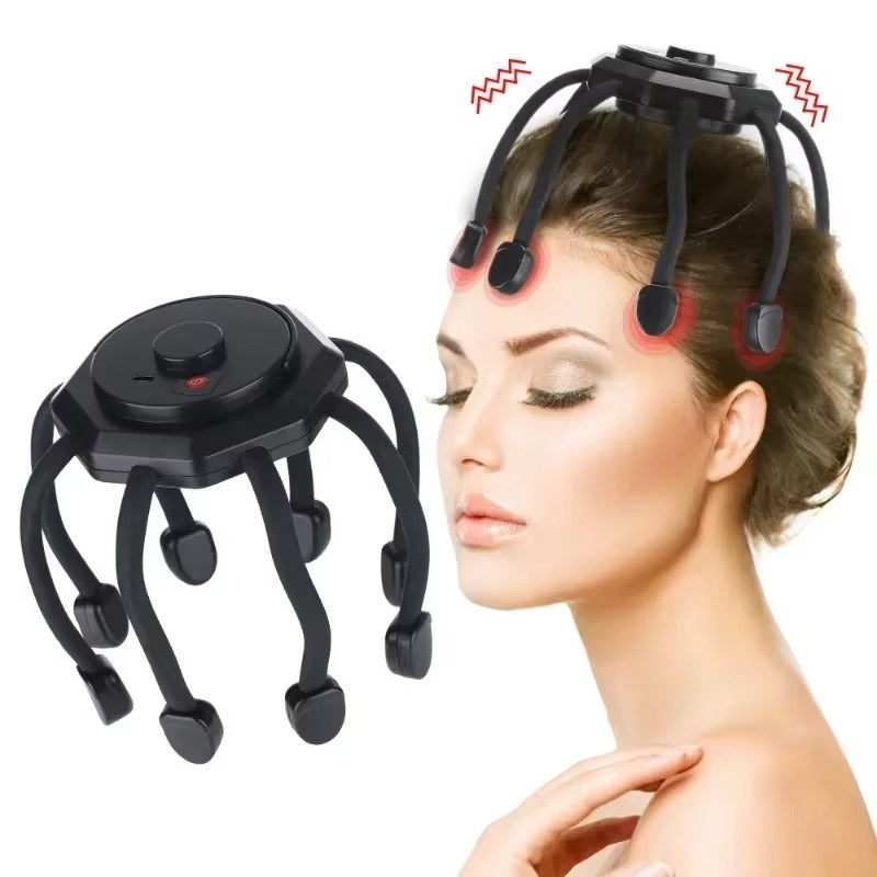 Electric Head Massager – Octopus Scalp Relaxer with 5 Modes & Red Light Therapy