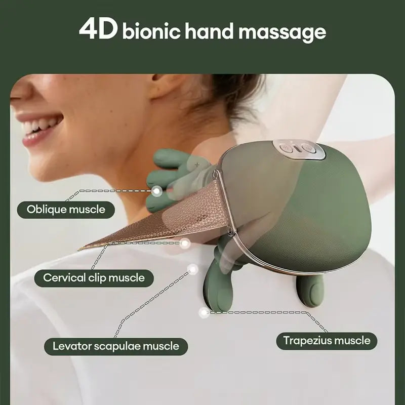 Wireless 4D Shiatsu Neck & Back Massager with Heat Therapy With 6month warranty