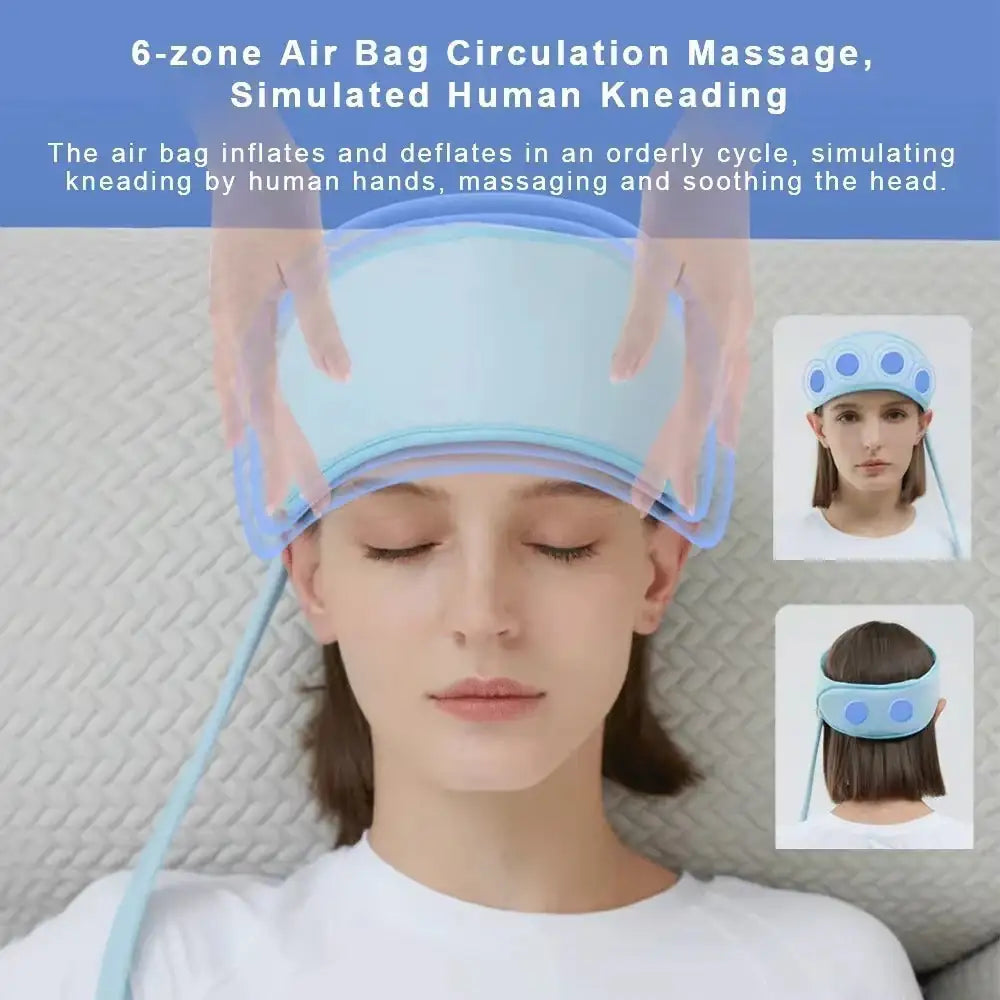 Electric Airbag Head Massager | Deep Massage Scarf Headache Migraine Fatigue Relief Acupressure Belt