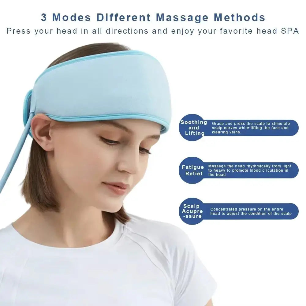 Electric Airbag Head Massager | Deep Massage Scarf Headache Migraine Fatigue Relief Acupressure Belt