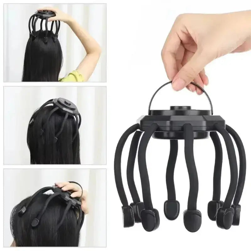 Electric Head Massager – Octopus Scalp Relaxer with 5 Modes & Red Light Therapy