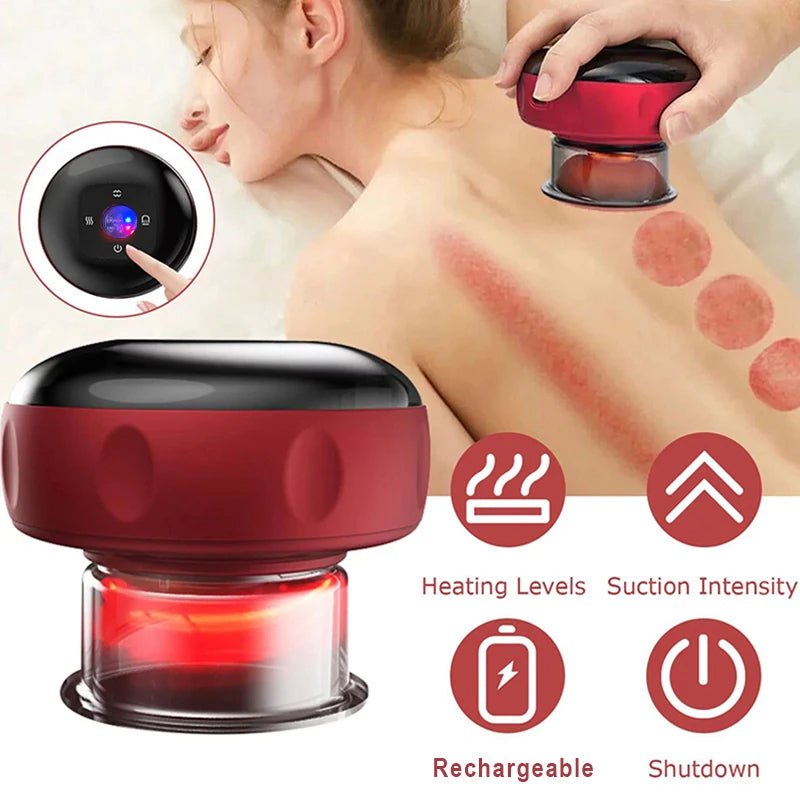 Vacuum Cupping Massager – Electric Heating, Suction & Gua Sha Therapy for Pain & Fatigue Relief - Ruman Traders