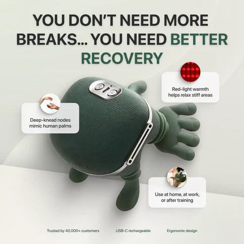 Wireless 4D Shiatsu Neck & Back Massager with Heat Therapy With 6month warranty