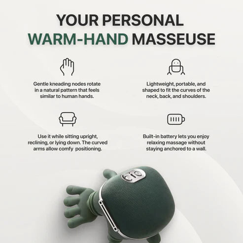 Wireless 4D Shiatsu Neck & Back Massager with Heat Therapy With 6month warranty